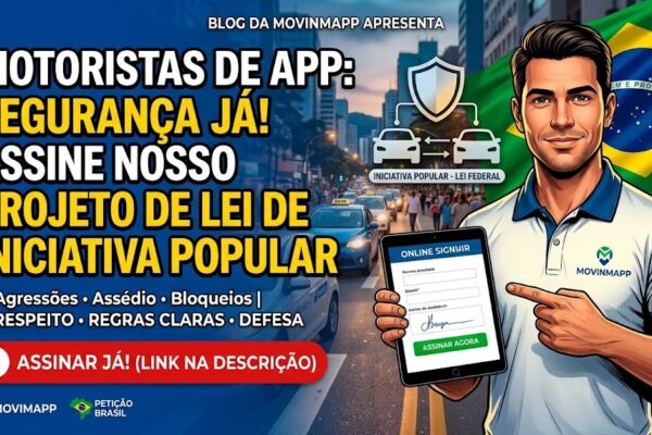Capa do Projeto de Lei de Iniciativa Popular sobre o Marco Nacional de Segurança para motoristas de aplicativo